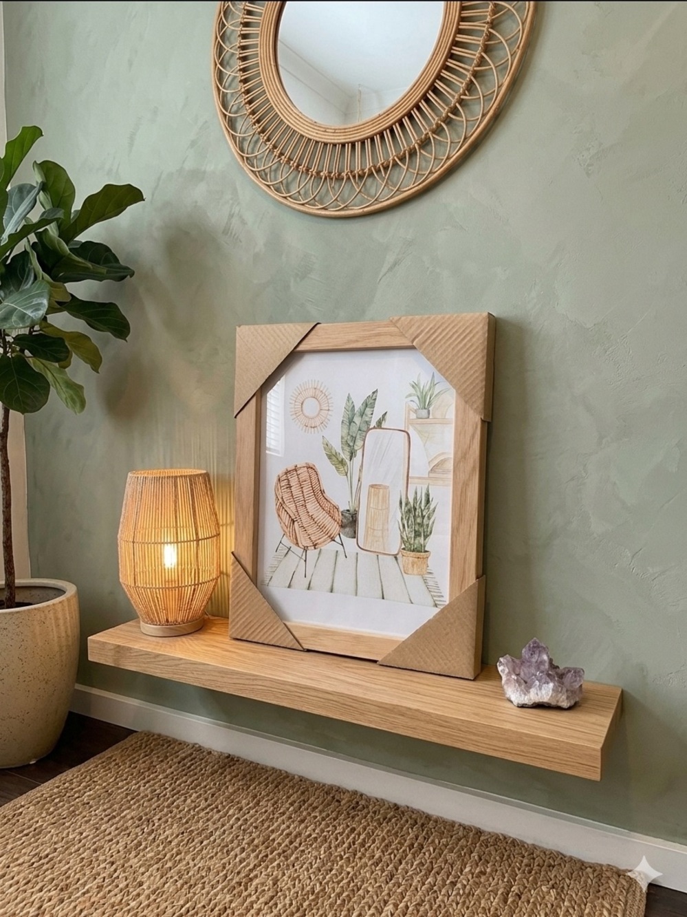 Natural Wood Framed Wall Art - NEW